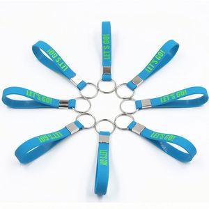 Wholesale Silicone <b>Chain</b> Custom Debossed Logo Rubber Wristband Strap <b>Key</b> <b>Ring</b> Holder Promotional Souvenir - Product Image 4