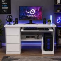Bureau d'écriture moderne avec tiroirs de rangement, bureau informatique pour bureau à domicile et salle d'étude