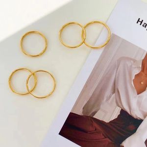 Xinfly Design Men and Women Popular 18K Solid Gold Simple <b>Plain</b> Circle Couple <b>Ring</b> - Product Image 2