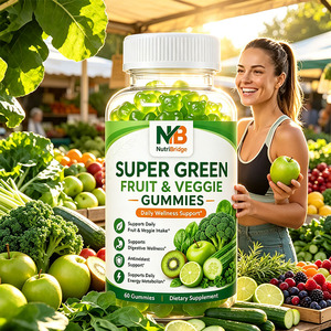 Compra al por Mayor de Gomitas Veganas de Alta Potencia con Sabor a Frutas y Verduras Verdes para Niños con Poco Gusto - Product Image 1