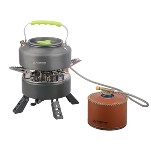 STARCAMP 5000W 便携式可折叠不锈钢燃气户外野营炉具 防风手动燃烧器 丁烷/丙烷点火 全能 - Product Image 4