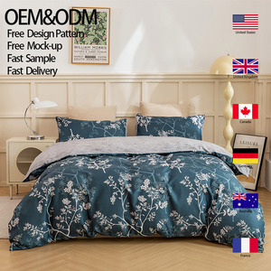 Juegos de fundas de edredón estampadas de poliéster 100% supersuaves personalizadas de alta calidad de fábrica con fundas de almohada con cremallera, fundas de edredón, juego de cama - Product Image 5