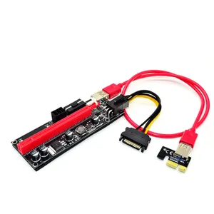 Chapado en oro pcie VER009S pci-E 1X a 16X 009 tarjeta Extender Express adaptador USB 3,0 Cable de alimentación gpu pci 009s riser