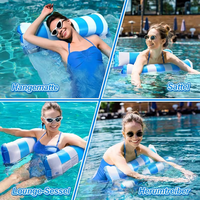 Matelas Gonflable Portable pour Eau - Chaise Longue de Piscine et Selle d'Exercice 3-en-1 pour Plage, Lac et Jardin