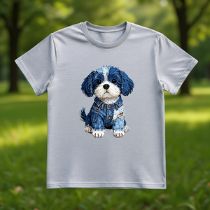 T-Shirt Unisex 100% Cotone 210GSM, Casual, Traspirante, Resistente, con Stampa DTF Design Cane, Maglietta da Donna - Product Image 3