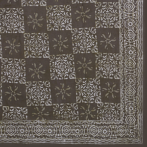 Cotton Bedsheet Hand Block Printed Dabu Geometric Design Handmade Soft Breathable Bedding 300tc Thread Count 70x120inch for Home - Product Image 1