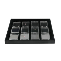 Boîte de présentation transparente pour pierres précieuses à 12 compartiments DK21674-12 avec coussinets adhésifs pour diamants et pierres brutes