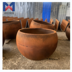 <span class=keywords><strong>Jardinière</strong></span> en métal <span class=keywords><strong>100</strong></span> <span class=keywords><strong>cm</strong></span> Pot à fleurs rond en acier corten Pots à fleurs en métal - Product Image 3