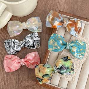 Nouvelle barrette en acétate style coréen avec grand nœud pour femme, épingle à cheveux de haute qualité avec coussinet antidérapant, accessoires capillaires personnalisés en gros - Product Image 3