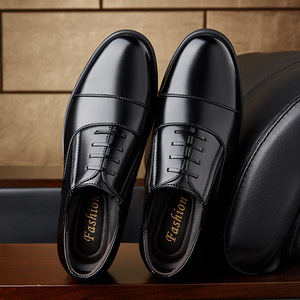 Men's Genuine Cowhide Leather Shoes Lace-up Oxford Office Career Dress Shoes Anti-slip Wear-resistant Insulative Adult Size - Product Image 3