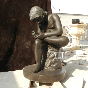 Tượng Hy Lạp Nổi Tiếng Kích Thước Cuộc Sống Bằng Đá Cẩm Thạch Màu Đen Tự Nhiên Cho Bé Trai Điêu Khắc Gai - Product Image 6