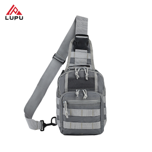 LUPU Men's Tactical Chest <b>Bag</b> <b>Nylon</b> Anti-Theft <b>Shoulder</b> Sling <b>Bag</b> for Daily Use Gray - Product Image 1