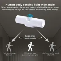 Veilleuse LED sans fil RGB rechargeable par USB, lumière d'ambiance intérieure intelligente sans fil avec capteur de mouvement mural, détection haut-bas, magnétique, décorative en plastique