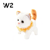 W2TOY Muffler Cat Jouet en peluche électrique - Compagnon délicat pour chaton, Princesse en dentelle, Poupée mignonne et moelleuse, Jouet doux, Cadeau d'anniversaire pour fille 3+
