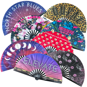 Tùy chỉnh lớn Rave Clack quạt tay với xương tre 33cm Kungfu Fan <span class=keywords><strong>clap</strong></span> vải có thể gập lại Fan Pop Dance - Product Image 1