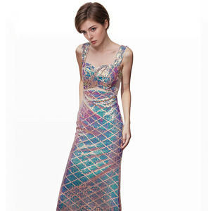 Sirène <span class=keywords><strong>chanson</strong></span> Dollytang surdimensionné arc robe en queue de poisson éclater paillettes fête d'<span class=keywords><strong>anniversaire</strong></span> robe de cocktail - Product Image 2