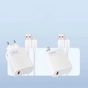 High Quality 120W Charger US/EU Plug Portable <b>USB</b> Wall Charger <b>Type</b> <b>C</b> <b>Cable</b> 6A Quick <b>Charge</b> Phone Charger - Product Image 2