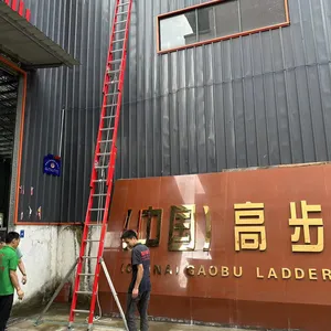 Fiberglass products insulating telescopic ladder 3 section extension ladder certificated by the EN 131
