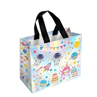 Sac de fête personnalisé en non-tissé avec impression de ballons d'anniversaire, poignée noire, réutilisable, pour enfants