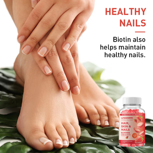 जीवन योग्य कार्बनिक बायोटिन जस्ता और फोलिक एसिड नीले रंग की गुम्मीज विटामिन सी बालों की गुम्मस - Product Image 4