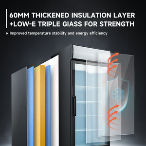Lemari Pendingin Display Pintu Kaca Tegak 16 Cu.Ft, Merchandiser Pintu Tunggal Komersial, -8~-1 ℉ Pencahayaan LED, Bersertifikasi ETL untuk Ritel - Product Image 6