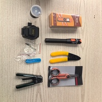 Kit de Herramientas de Fibra Óptica FTTH con Medidor de Potencia Óptica, Cortador de Fibra VFL, Pelador de Fibra, Juego de Herramientas de Empalme de Fibra para Instalación de Cables