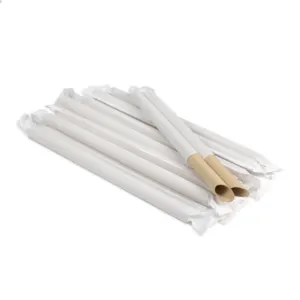 Pajitas de fibra de bambú para bebidas, codegradables, flexibles