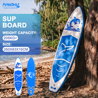 Planche de paddle gonflable super large de 350 cm certifiée CE rouge, capacité maximale de 205 kg, écologique, haute performance, pour le dropshipping UE