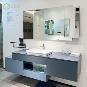 Mueble de Baño Moderno <span class=keywords><strong>GODI</strong></span> con Doble Lavabo, Diseño Nuevo, Ecológico, de Madera Maciza y Mármol, Resistente al Agua, con Garantía de 5 Años - Product Image 5