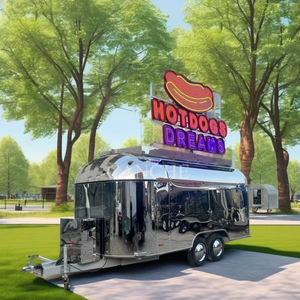 Vente flash : Remorque alimentaire en acier inoxydable avec four à pizza, cuisine entièrement équipée pour la restauration rapide, chariot à hamburgers et à jus - Product Image 4