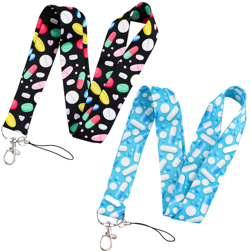 Hot Sale Doctors Nurses Stain Lanyards ID Card Hanging Neck Lanyard Wholesale Custom Logo Virus Design Lanyards Accessories Gift Image 2