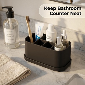 Custom Logo Food Grade Silicone Water-resistant Eco-Friendly <b>Makeup</b> Organizer <b>Holder</b> Desktop Bathroom Vanity Storage Cosmetic - Product Image 4