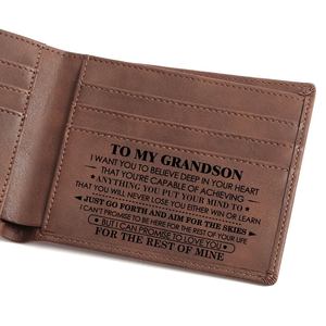 Portefeuille en cuir PU de haute qualité rétro à mon fils portefeuilles de luxe personnalisés pour hommes portefeuille en cuir pour hommes - Product Image 3
