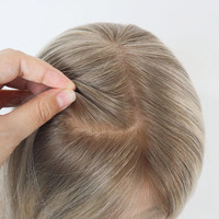 Perruque médicale indétectable en soie blonde ASH, cheveux humains vierges, sans colle, pour patients en chimiothérapie