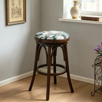 Tabourets de bar pivotants sans dossier en bois massif de style vintage français, avec siège rembourré et repose-pieds, pour îlot de cuisine, comptoir, maison, pub, usage commercial