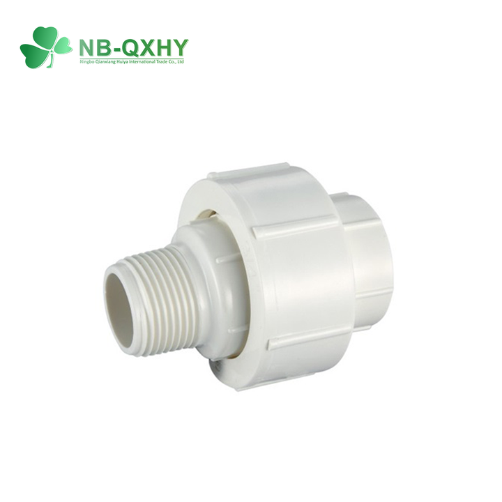 UPVC BSPT Threaded 1/2 and 3/4 Inch Male and Female Union Fittings High Pressure Smooth Surface Connectors