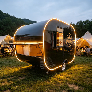 Vintage Food <b>Small</b> Coffee Trailer Full Equipped Mobile Restaurant Pizza Beverage Hot Dog Vending Carts Shop Truck Trailers - Product Image 2