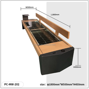 Banc de recharge <span class=keywords><strong>solaire</strong></span> moderne en acier inoxydable avec publicité <span class=keywords><strong>pour</strong></span> utilisation en centre commercial - Product Image 5