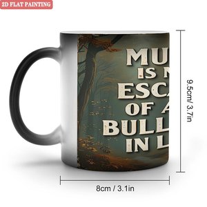 <b>Ceramic</b> <b>Cup</b> Frosted Black 11oz Magic Sublimation Mug Heat Coating - Product Image 1