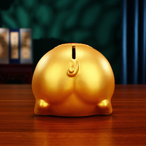 Hucha de latón con forma de cerdo, caja de dinero de metal, regalo decorativo para el hogar, oficina, escritorio - Product Image 4