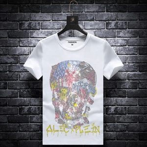 เสื้อยืดผู้ชาย RUYI ผ้าฝ้าย 100% ลายเสือประดับเพชร กันยับ ระบายอากาศได้ดี แขนสั้น - Product Image 3