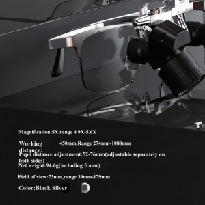Ống Kính lúp hai mắt 48 ° để kiểm tra răng miệng với kính lúp nha khoa có thể điều chỉnh khoảng cách thiết bị nha khoa chuyên nghiệp - Product Image 5
