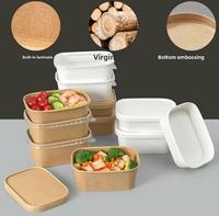Bol à salade jetable en papier kraft brun de qualité alimentaire, personnalisé par l'usine moderne Huifang, pour plats à emporter, collations, camping - Compatible micro-ondes