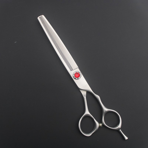 Tijeras de Entresacar para Mascotas VG10 de Japón, Plateadas Mate, de 7.0 Pulgadas, 56 Dientes, para Peluquería Canina - Product Image 1