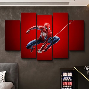 Tableau mural 5 panneaux <span class=keywords><strong>Spiderman</strong></span> sur <span class=keywords><strong>toile</strong></span>, impression Marvel Super-héros, décoration murale pour salon, cadeau - Product Image 1