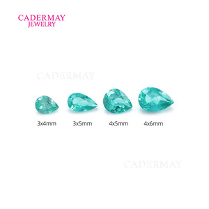 Cadermay Jewelry Paraiba Blue Pear Cut Zircon Loose Stone 3x4mm 3x5mm 4x5mm 4x6mm For Jewelry Making - Product Image 2