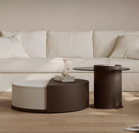 Meubles de salon de style italien moderne et luxueux, table basse en bois massif faite à la main avec rangement pour usage domestique