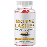 Gummies multivitaminés stimulants les cils, best-seller transfrontalier sur Amazon, flacon de 60 unités, directement de l'usine