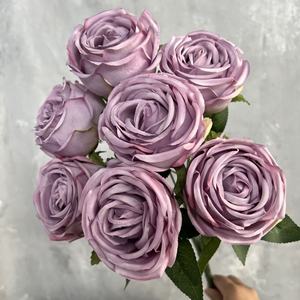 Flores Artificiales de Alta Calidad, 7 Cabezas, Rosas Austin, Rosa Grande, Tacto Real, para Decoración de Bodas y Eventos - Product Image 5