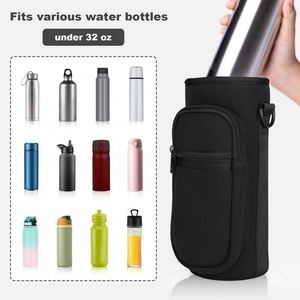 BSCI Factory <b>Water</b> <b>Bottle</b> <b>Carrier</b> Bags with Phone Pocket and Shoulder Strap 32oz Insulated Cup Sleeves for Hiking Camping <b>Bottle</b> - Product Image 5